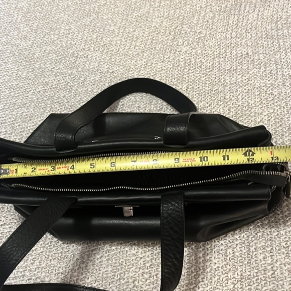 Tanna Tannar Black Soft Neutral Leather Satchel Shoulder Bag Purse - Picture 9 of 12